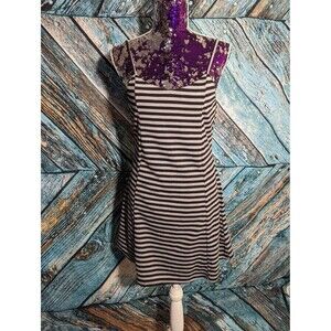 Olive & Oak Size XS Grey & Black Striped Mini Dress w/ Zipper
